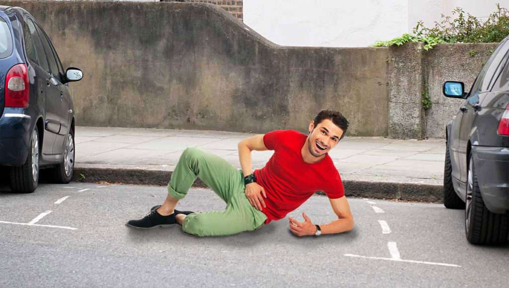 man parking spot