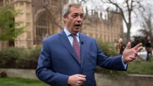 Nigel Farage outside parliament