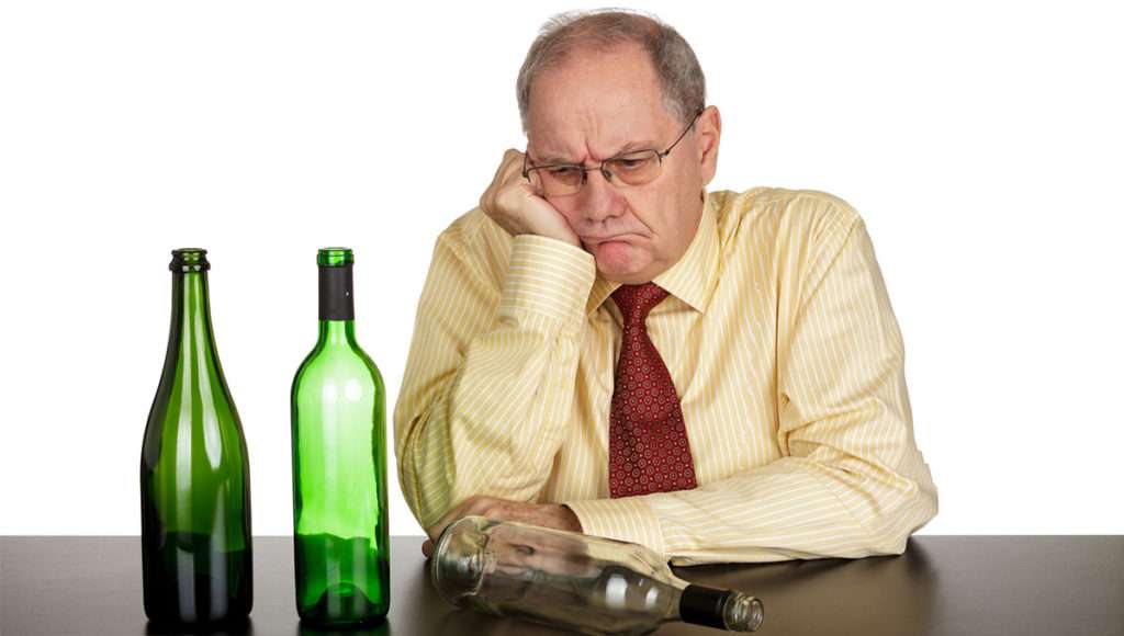old man wine bottles