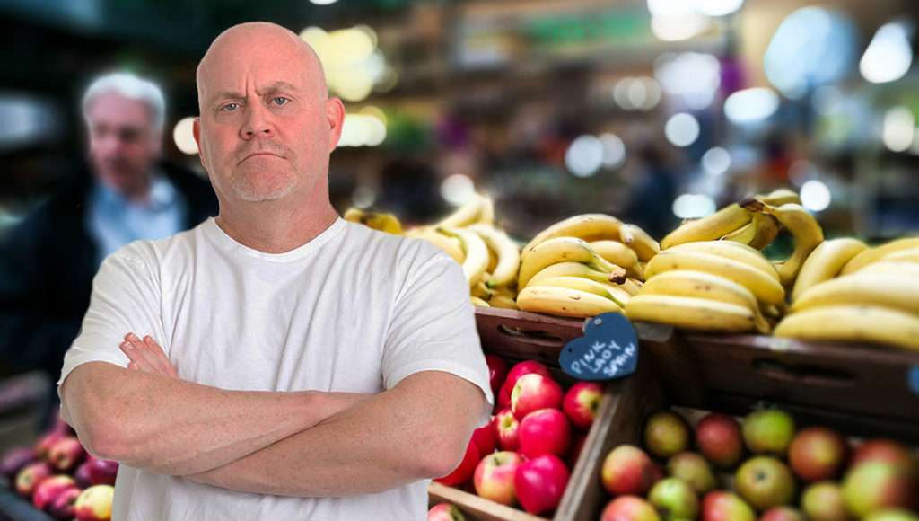 market stall man