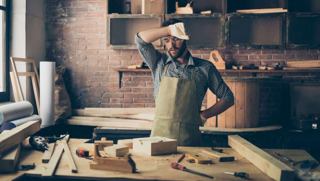 man woodwork tools