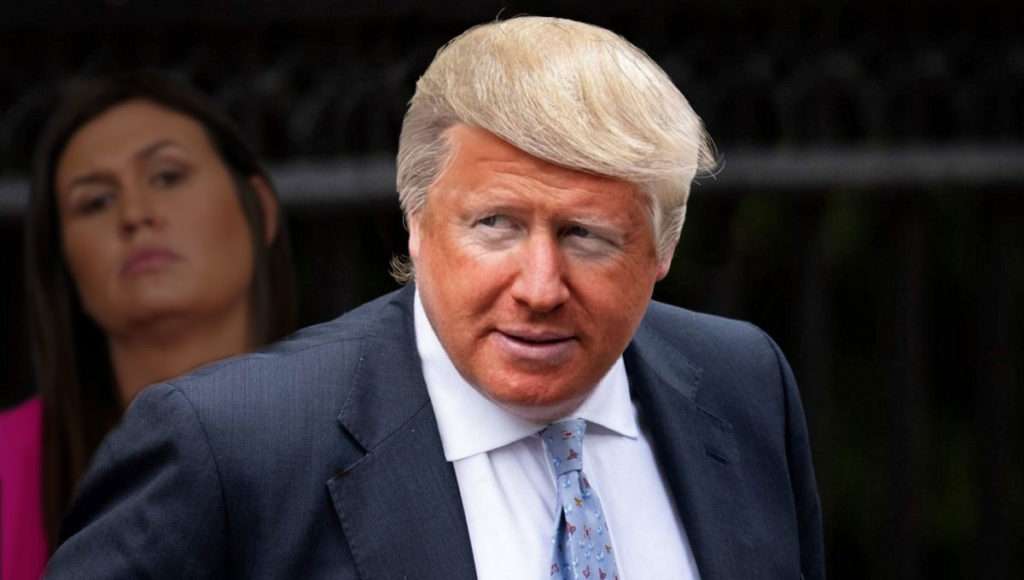 Boris with Sarah Sanders