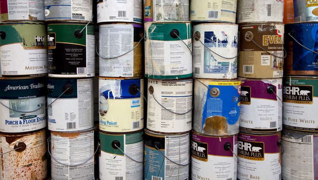 old paint cans