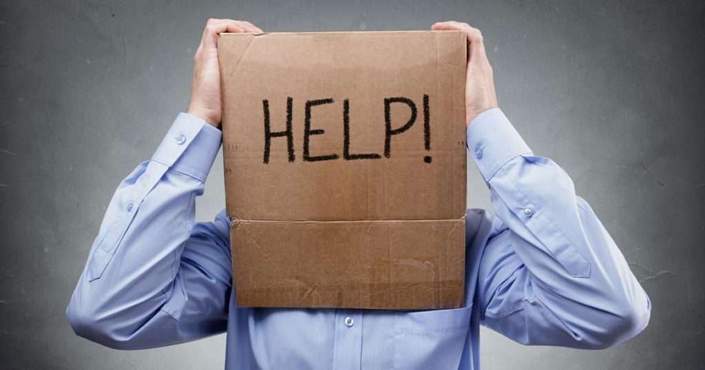 man inside box
