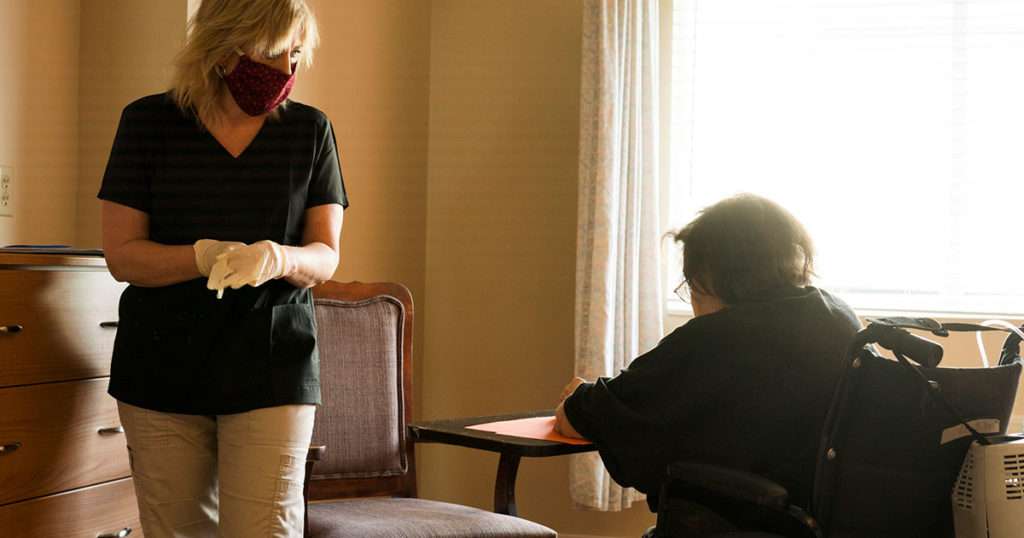 care home worker mask