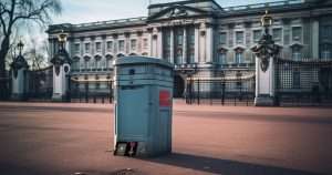 CBE left behind a bin outside Buckingham palace