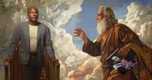 OJ Simpson at the pearly gates with Saint Peter