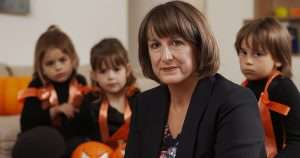 Rachel Reeves with tricke or treaters