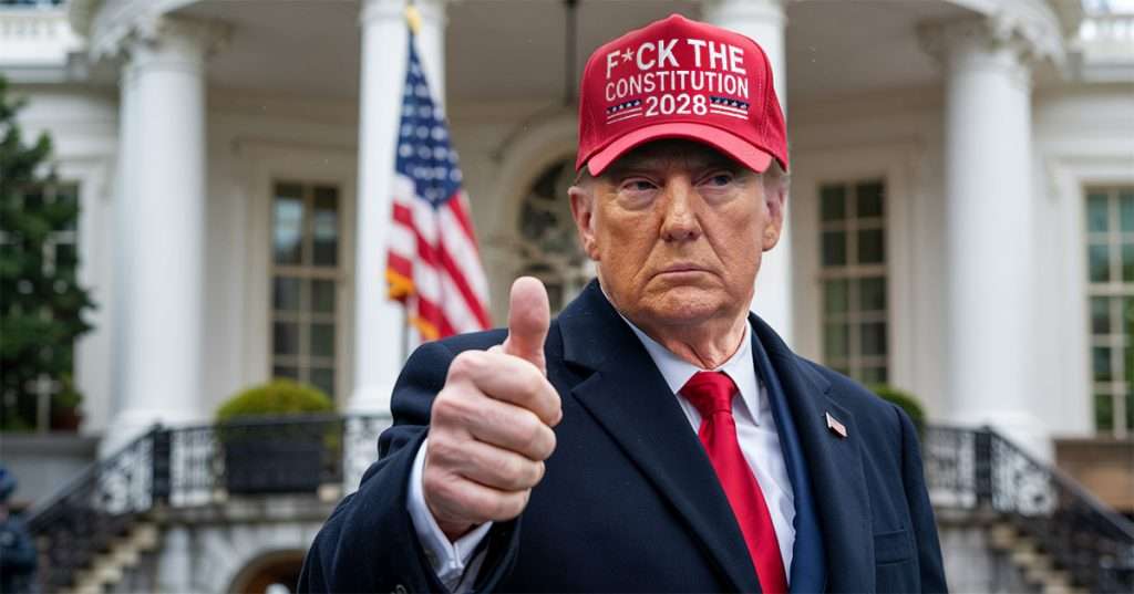 Donald Trump fck the constitution 2028 hat