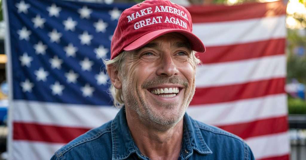 patriotic american man