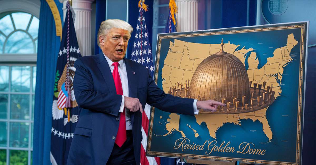 More gold and less science' demands disappointed Donald Trump after learning Golden Dome not made of actual gold – NewsThump