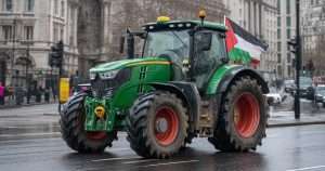 Tractor palestine protest