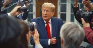 Trump talking to reporters