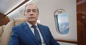 Nigel Farage on a private jet