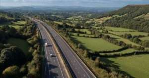 Motorway on coast to coast path