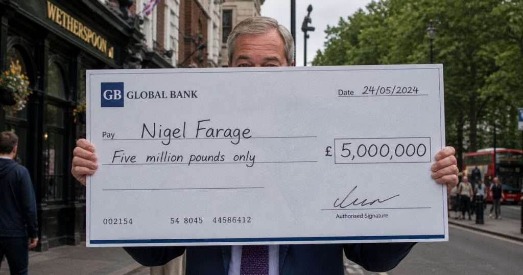 Nigel Farage novelty cheque