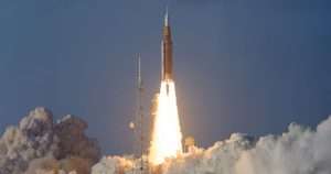 Artemis II launch. NASA HQ PHOTO, Public domain, via Wikimedia Commons
