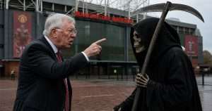 Sir Alex Ferguson berating the grim reaper