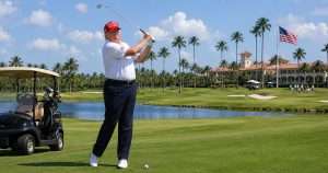 Trump playing golf