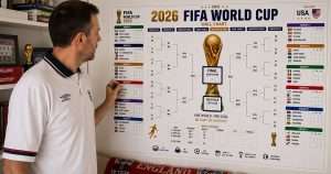 England Fan plotting course to the World Cup final
