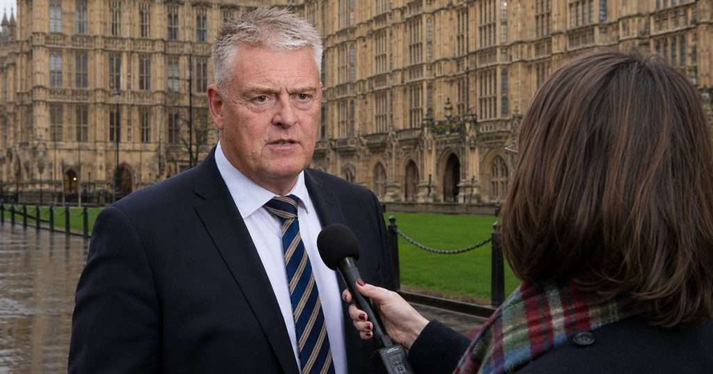 Lee Anderson being interviewed outside parliament