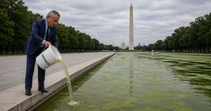 RFK pouring ivermectin into reflecting pool