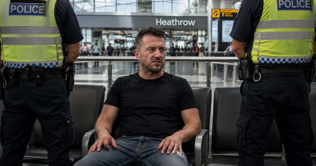 Tommy Robinson held at heathrow