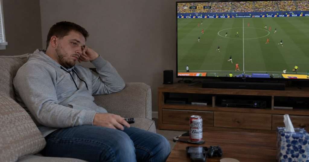 man bored watching World Cup 2026