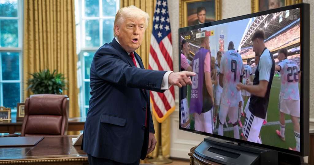 Donald Trump watching belgium world cup match