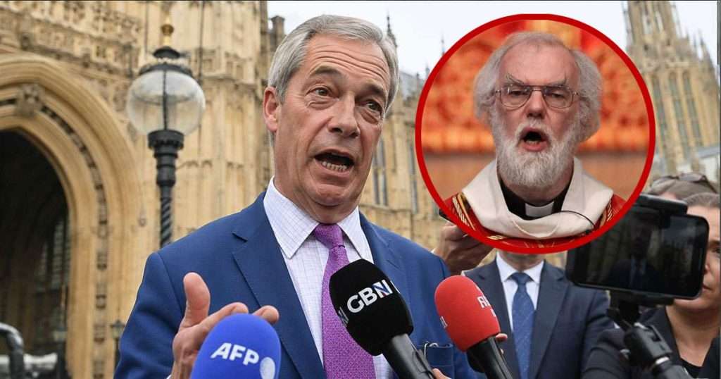Nigel Farage and Rowan Williams