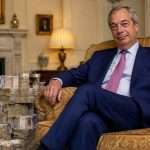 Nigel Farage surrounded by money
