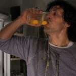 Rocky Balboa eating raw eggs