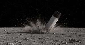 SpaceX rocket crashing into the moon.