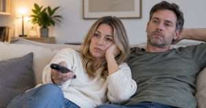 Couple watching TV