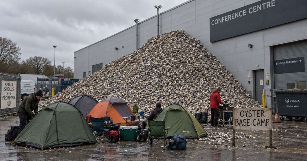 Oyster shell mountain