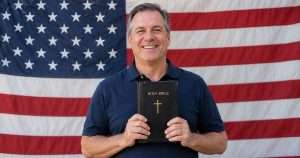 American patriot with a Bible