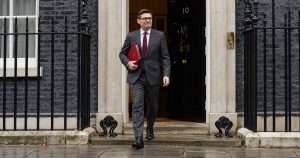 Andy Burnham leaving downing street