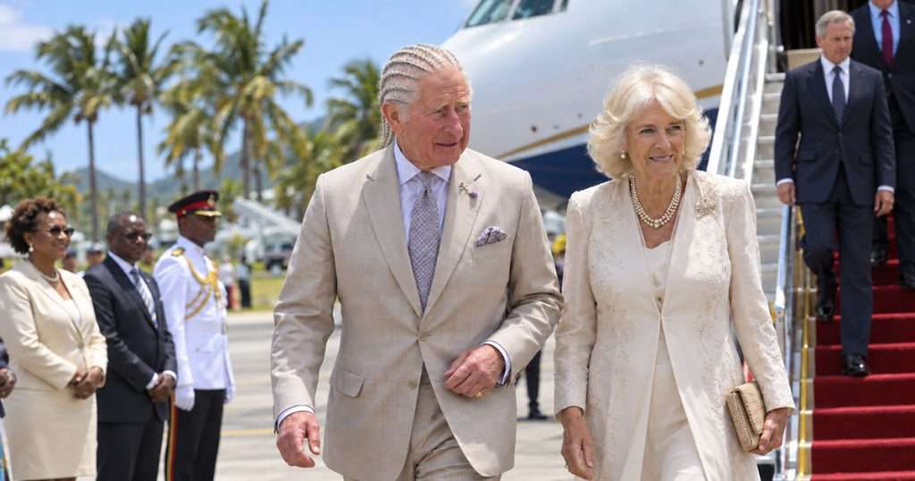 King Charles arrives in caribbean with cornrows
